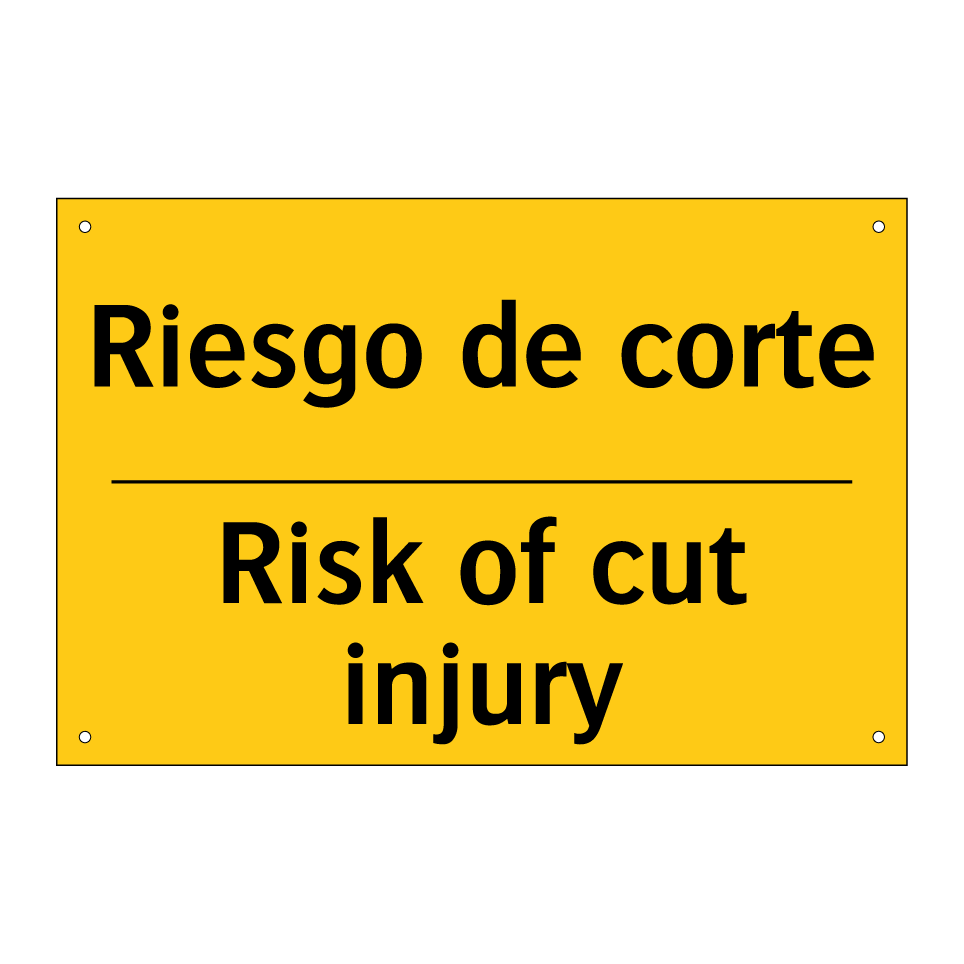 Riesgo de corte - Risk of cut injury