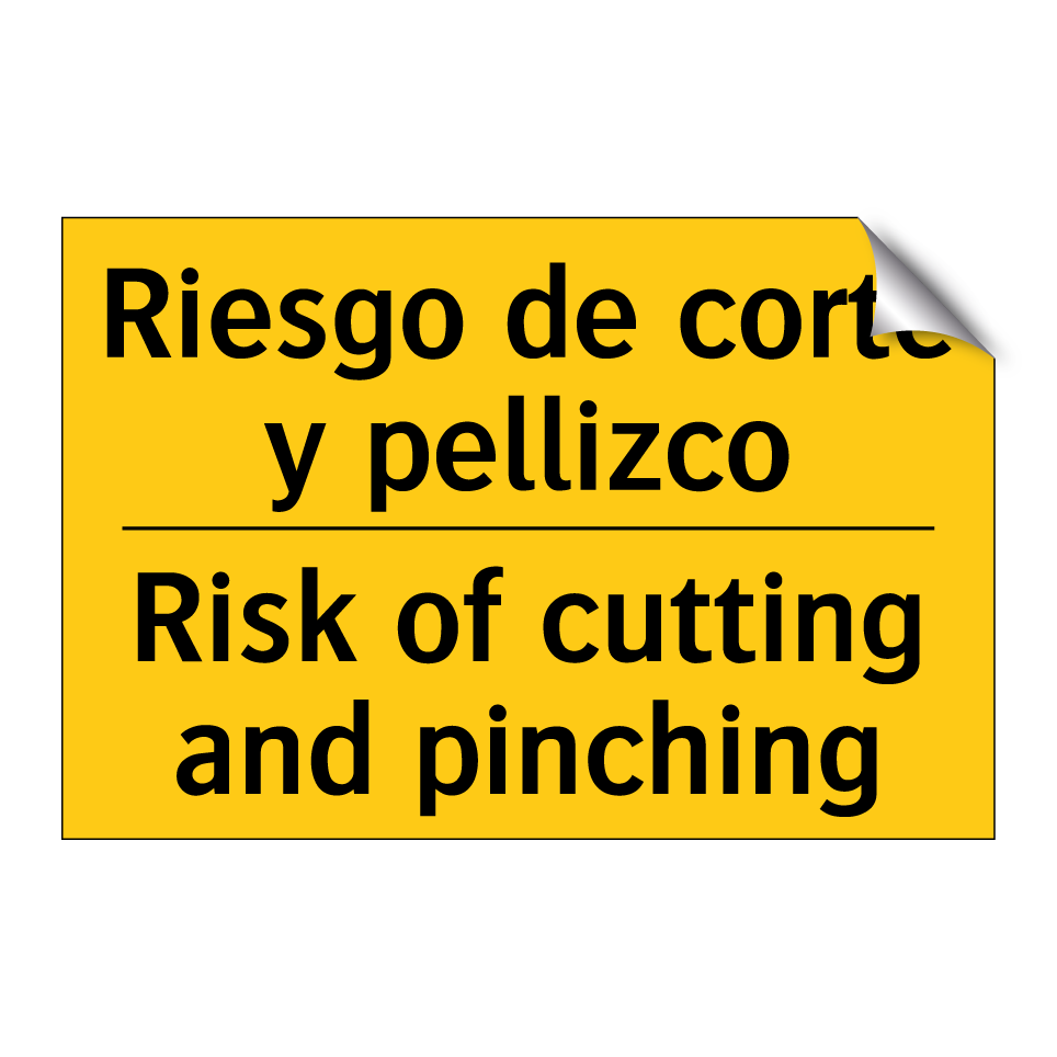 Riesgo de corte y pellizco - Risk of cutting and pinching