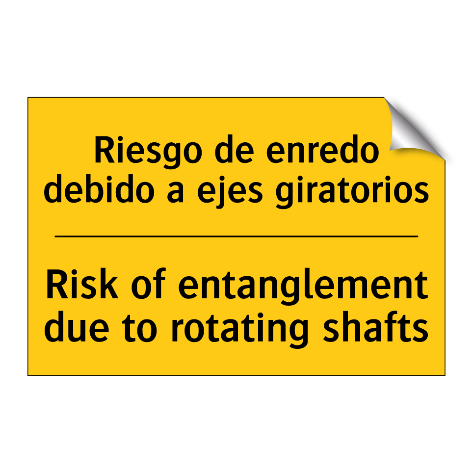 Riesgo de enredo debido a ejes giratorios - Risk of entanglement due to rotating shafts
