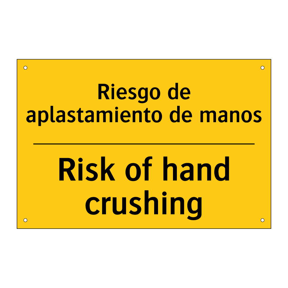 Riesgo de aplastamiento de manos - Risk of hand crushing