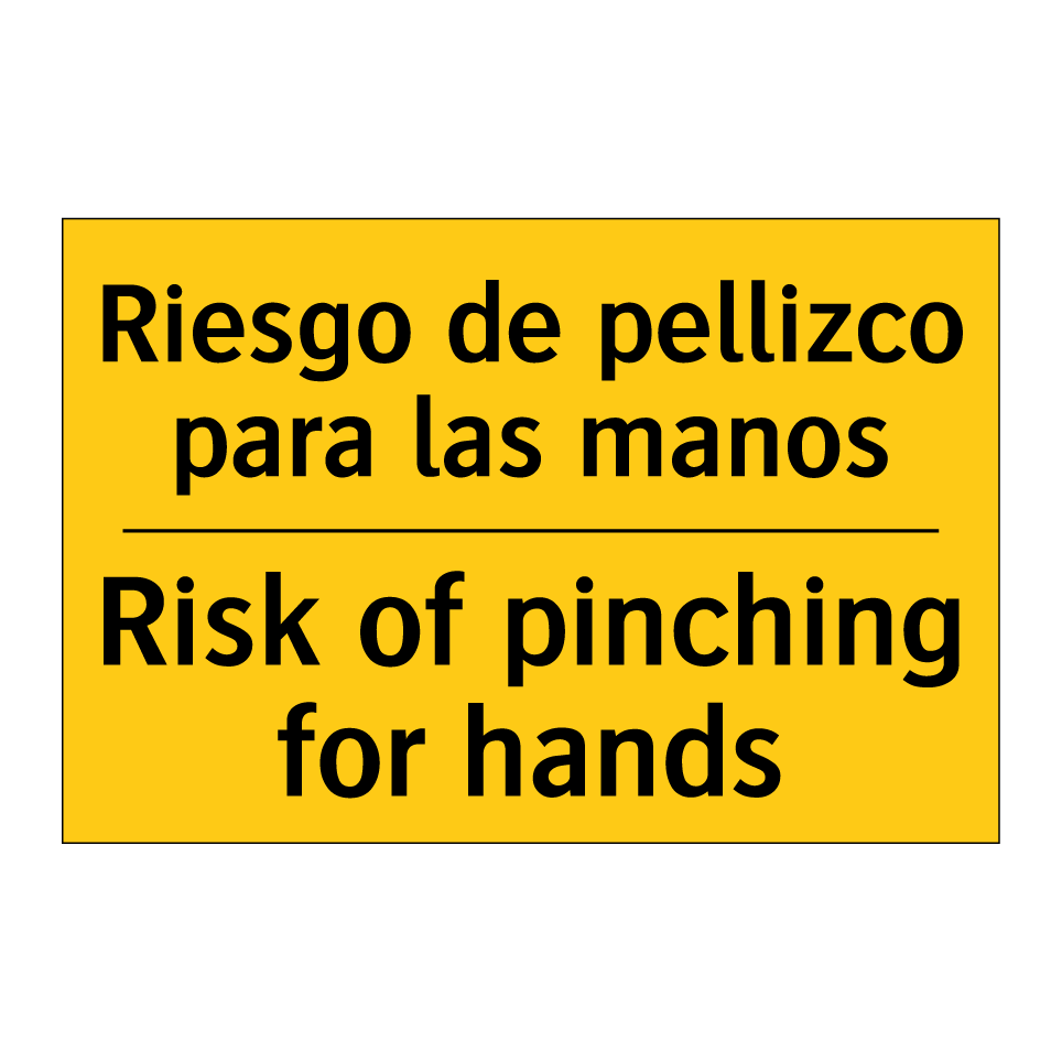 Riesgo de pellizco para las manos - Risk of pinching for hands