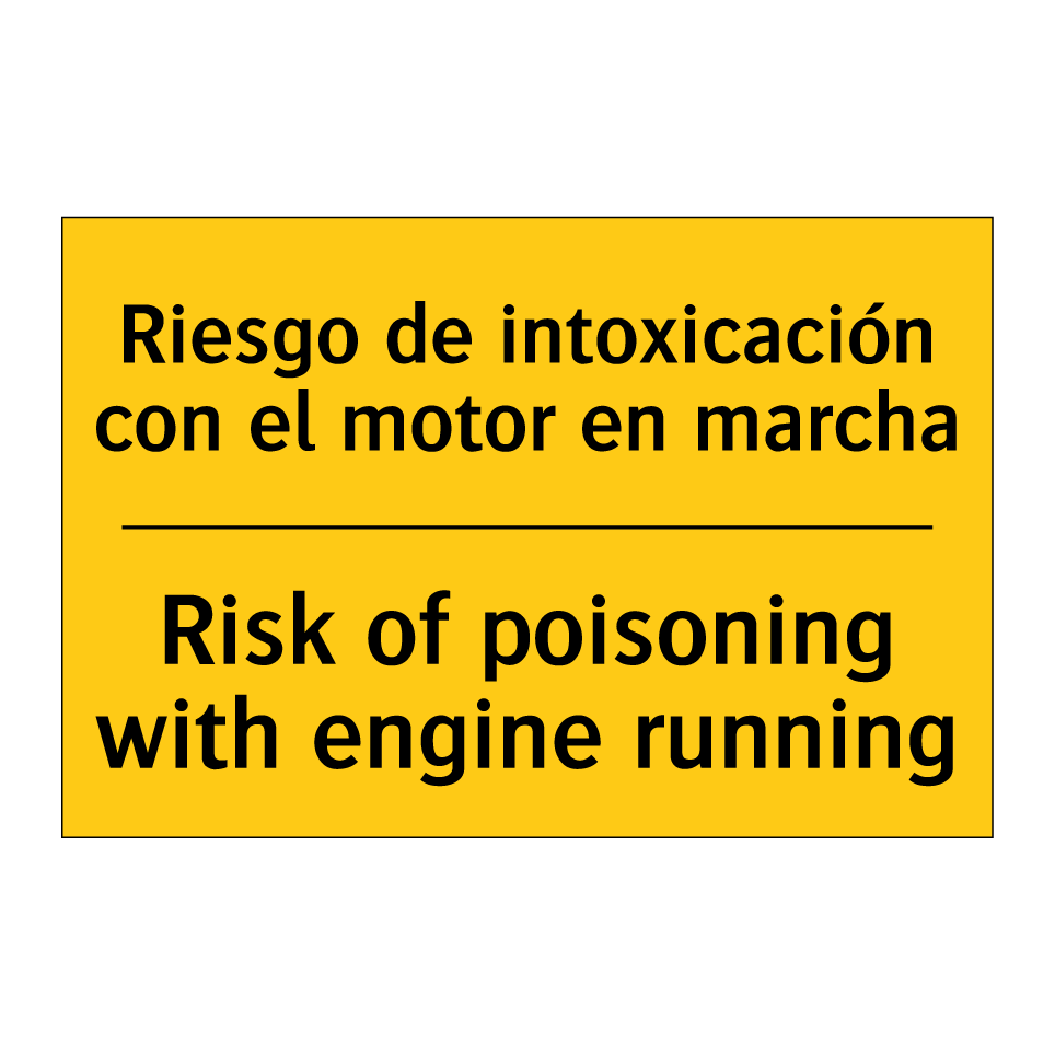 Riesgo de intoxicación con el motor en marcha - Risk of poisoning with engine running