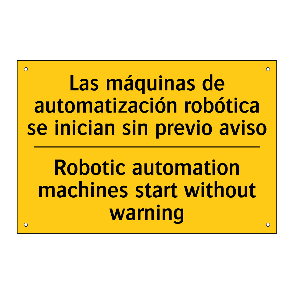 Las máquinas de automatización robótica se inician sin previo aviso - Robotic automation machines start without warning