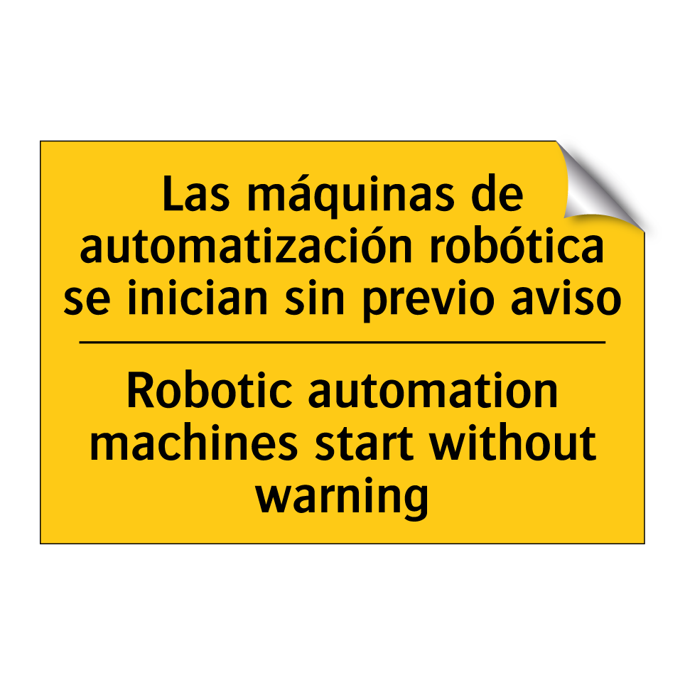 Las máquinas de automatización robótica se inician sin previo aviso - Robotic automation machines start without warning