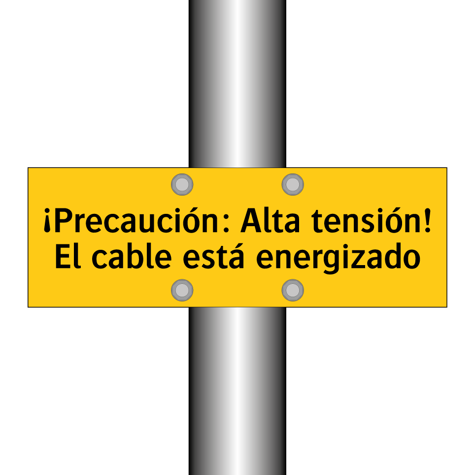 ¡Precaución: Alta tensión! El cable está energizado