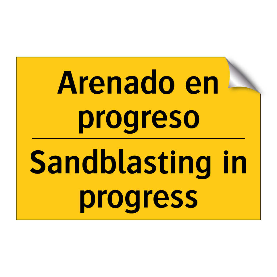 Arenado en progreso - Sandblasting in progress