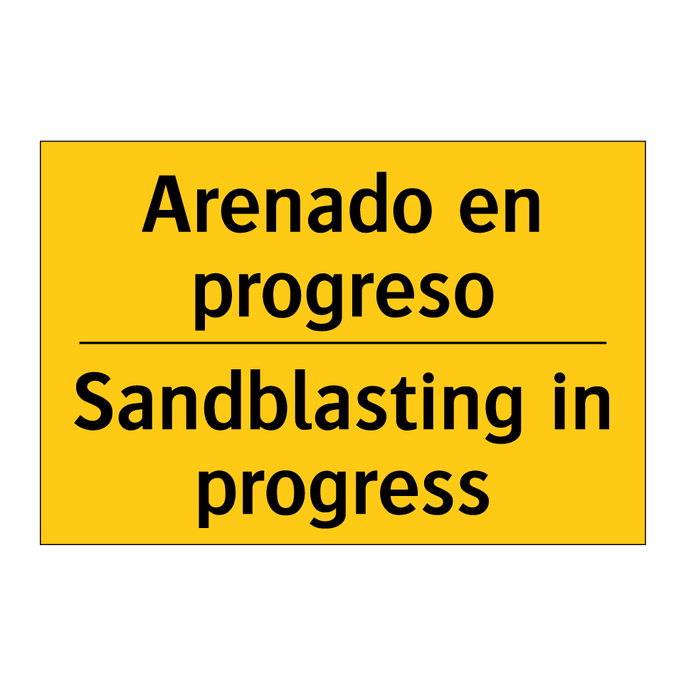 Arenado en progreso - Sandblasting in progress