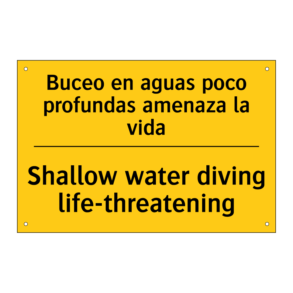 Buceo en aguas poco profundas amenaza la vida - Shallow water diving life-threatening