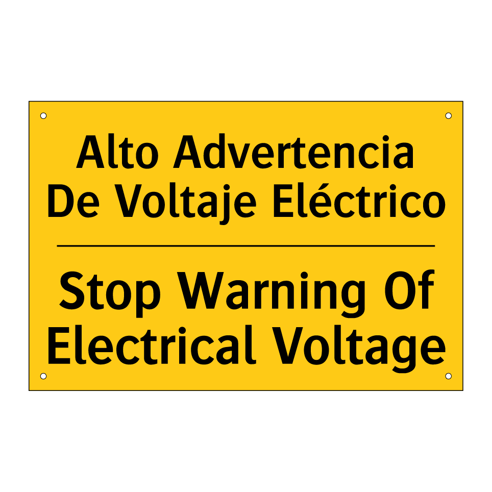 Alto Advertencia De Voltaje Eléctrico - Stop Warning Of Electrical Voltage