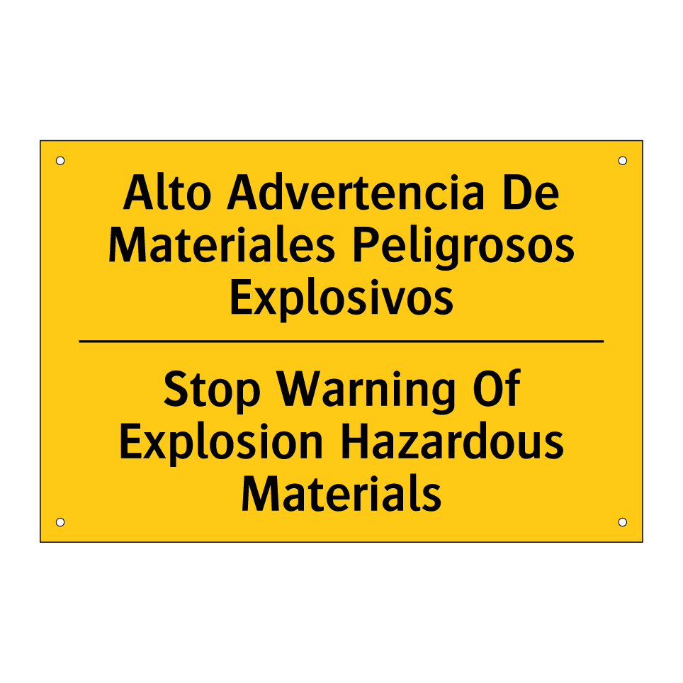Alto Advertencia De Materiales Peligrosos Explosivos - Stop Warning Of Explosion Hazardous Materials