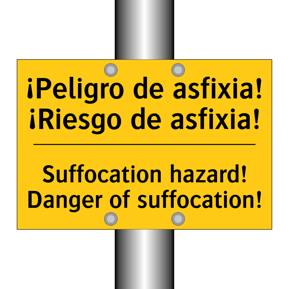 ¡Peligro de asfixia! ¡Riesgo de asfixia! - Suffocation hazard! Danger of suffocation!