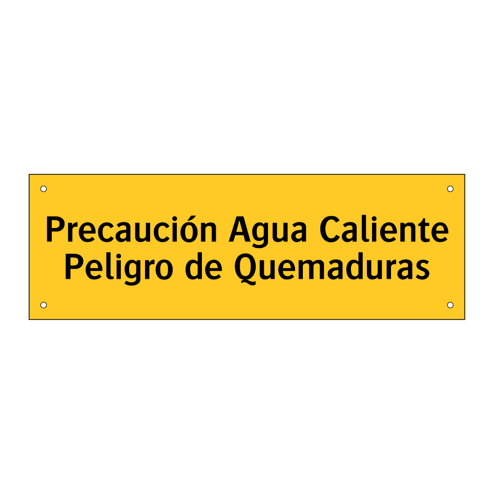Precaución Agua Caliente Peligro de Quemaduras