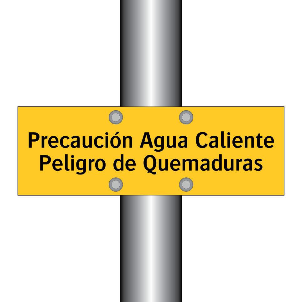Precaución Agua Caliente Peligro de Quemaduras