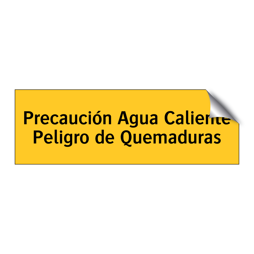 Precaución Agua Caliente Peligro de Quemaduras
