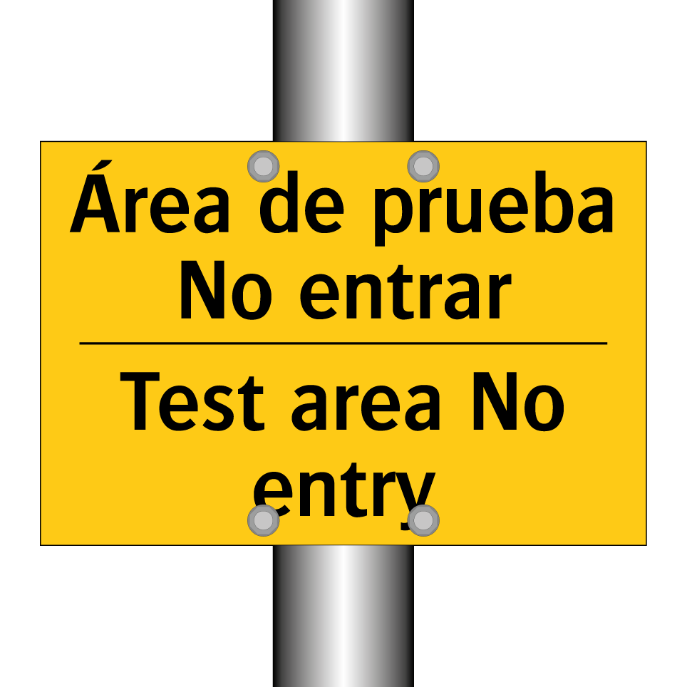 Área de prueba No entrar - Test area No entry