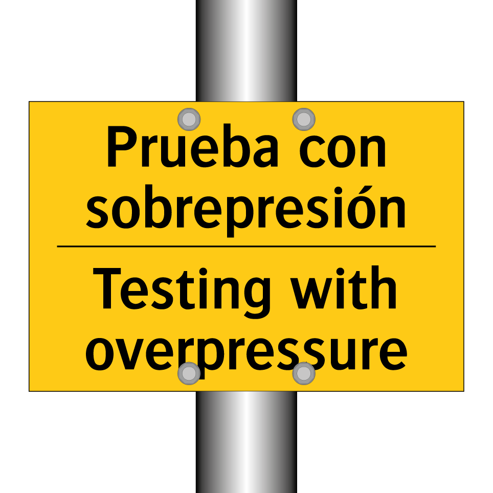 Prueba con sobrepresión - Testing with overpressure