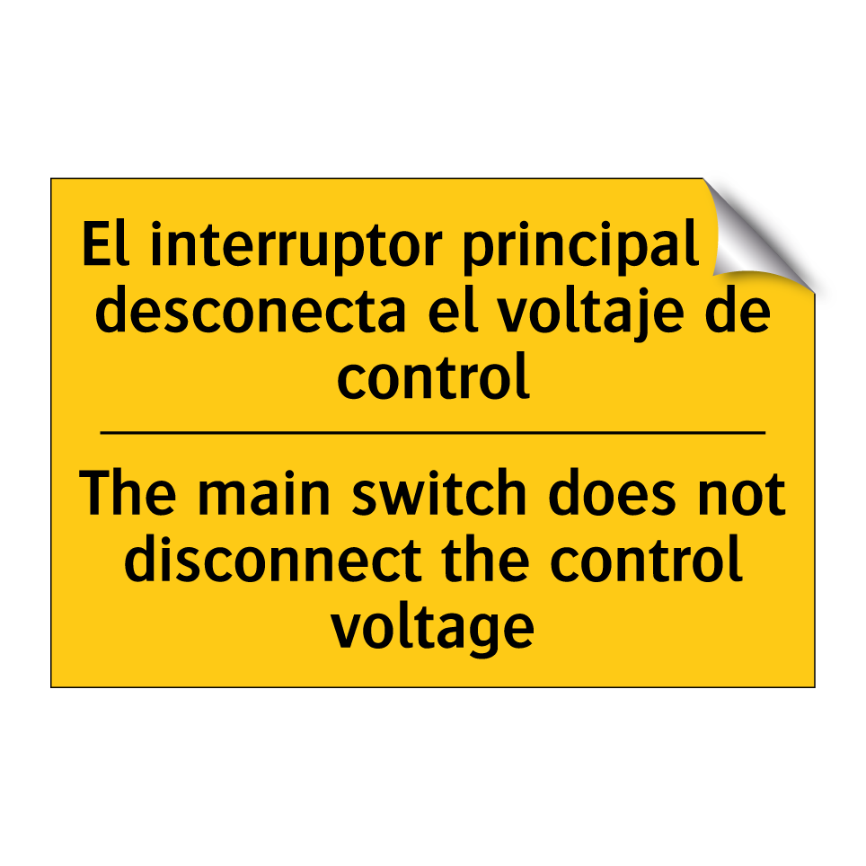 El interruptor principal no desconecta el voltaje de control - The main switch does not disconnect the control voltage