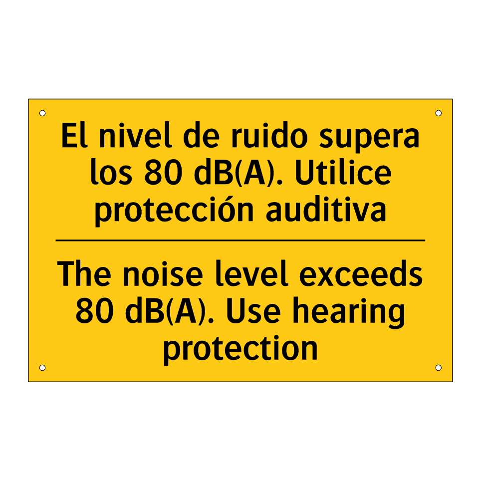 The noise level exceeds 80 dB(A). Use hearing protection - The noise level exceeds 80 dB(A). Use hearing protection