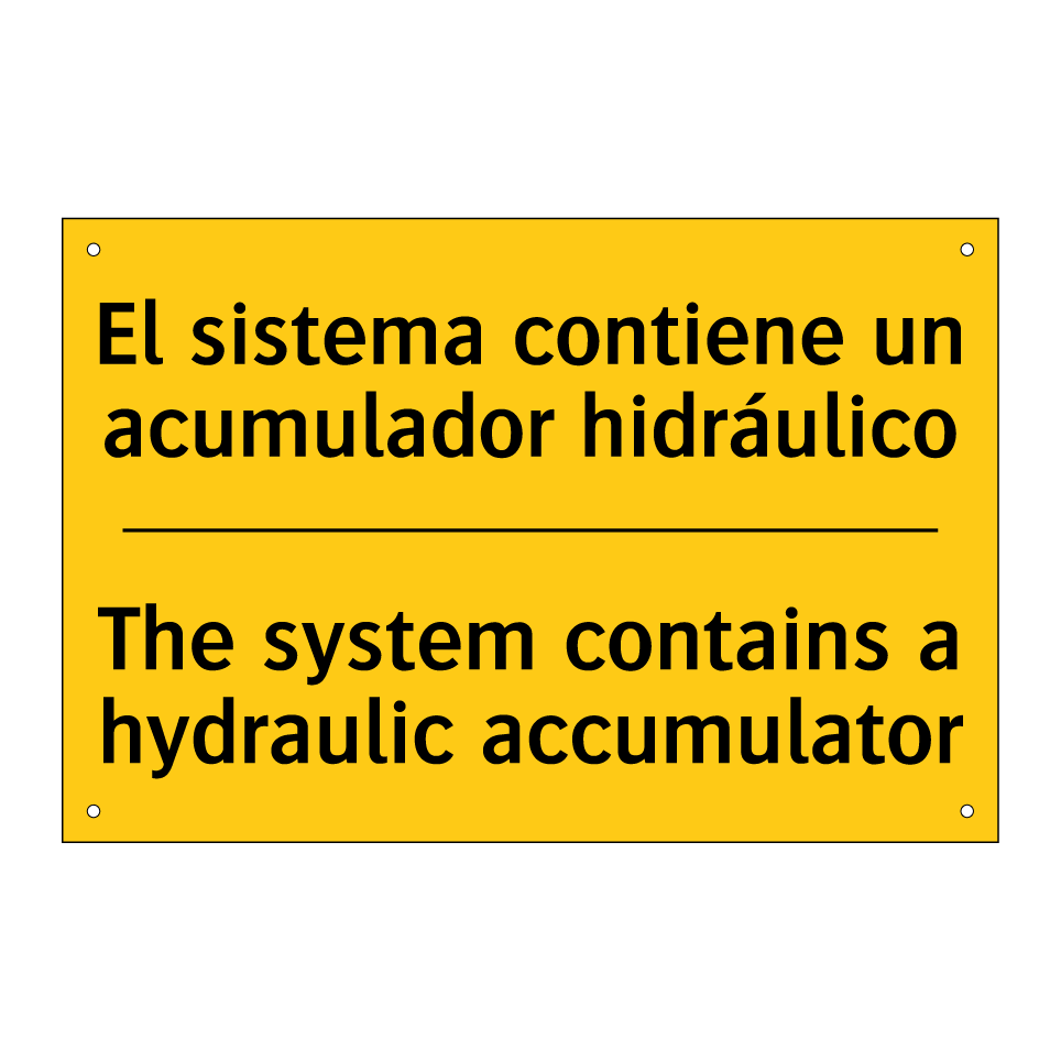 El sistema contiene un acumulador hidráulico - The system contains a hydraulic accumulator
