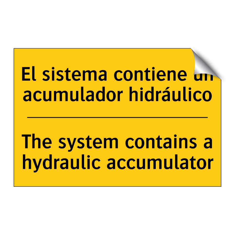 El sistema contiene un acumulador hidráulico - The system contains a hydraulic accumulator