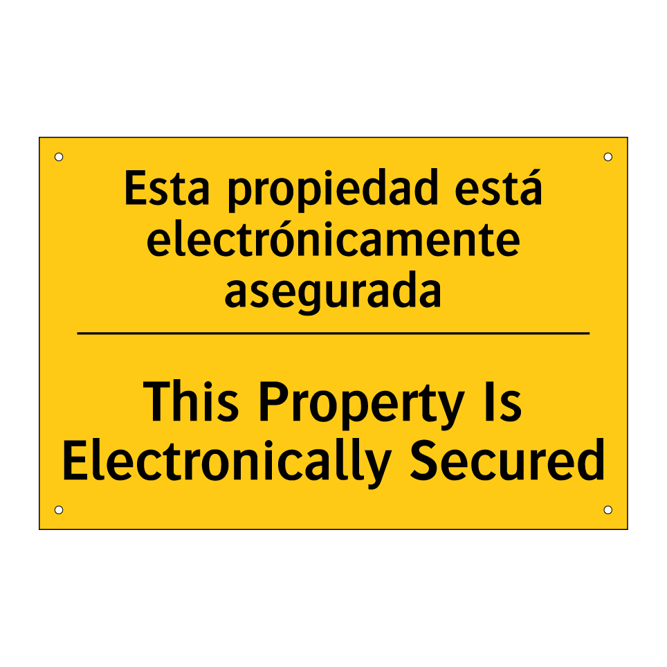 Esta propiedad está electrónicamente asegurada - This Property Is Electronically Secured