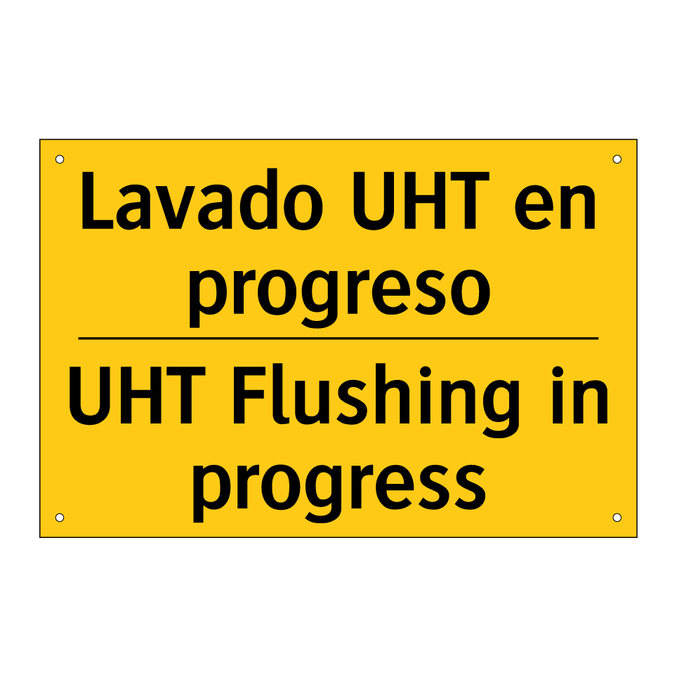 Lavado UHT en progreso - UHT Flushing in progress