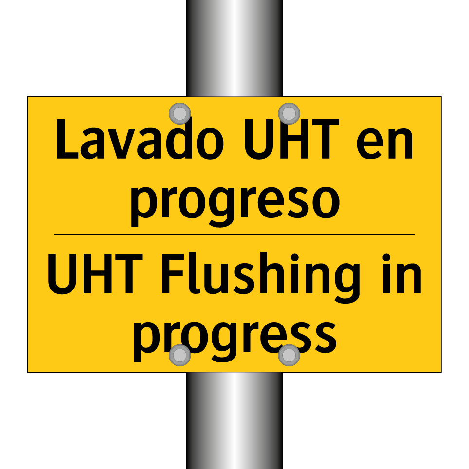 Lavado UHT en progreso - UHT Flushing in progress