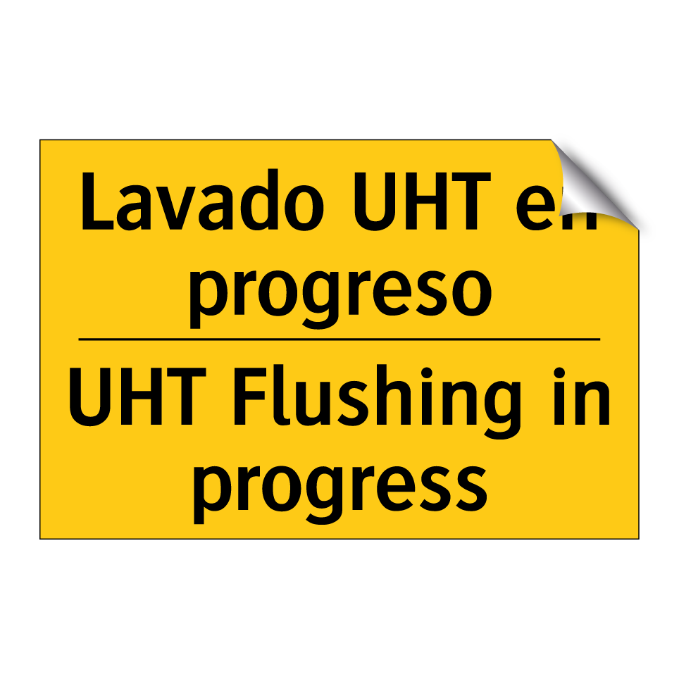 Lavado UHT en progreso - UHT Flushing in progress