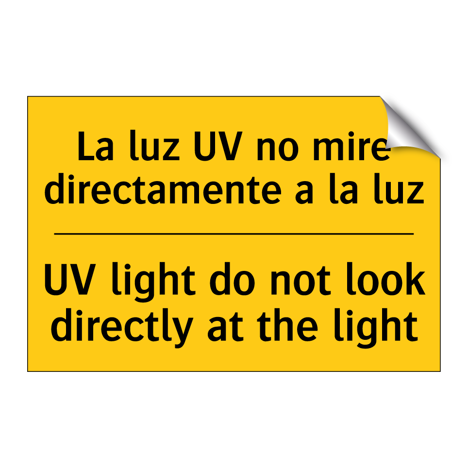 La luz UV no mire directamente a la luz - UV light do not look directly at the light