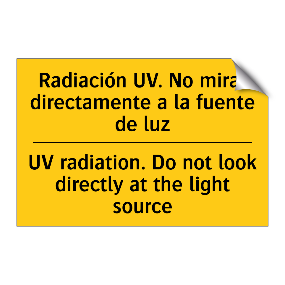 UV radiation. Do not look directly at the light source - UV radiation. Do not look directly at the light source