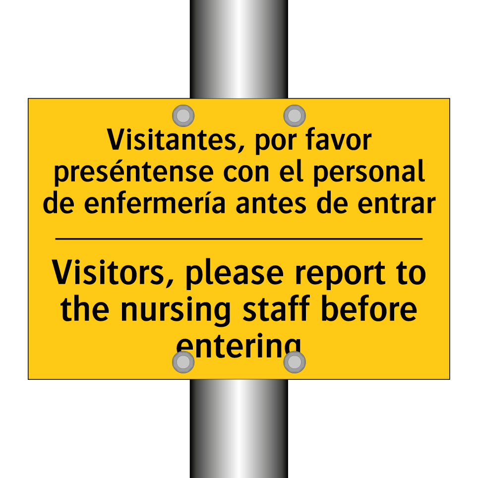Visitors, please report to the nursing staff before entering - Visitors, please report to the nursing staff before entering