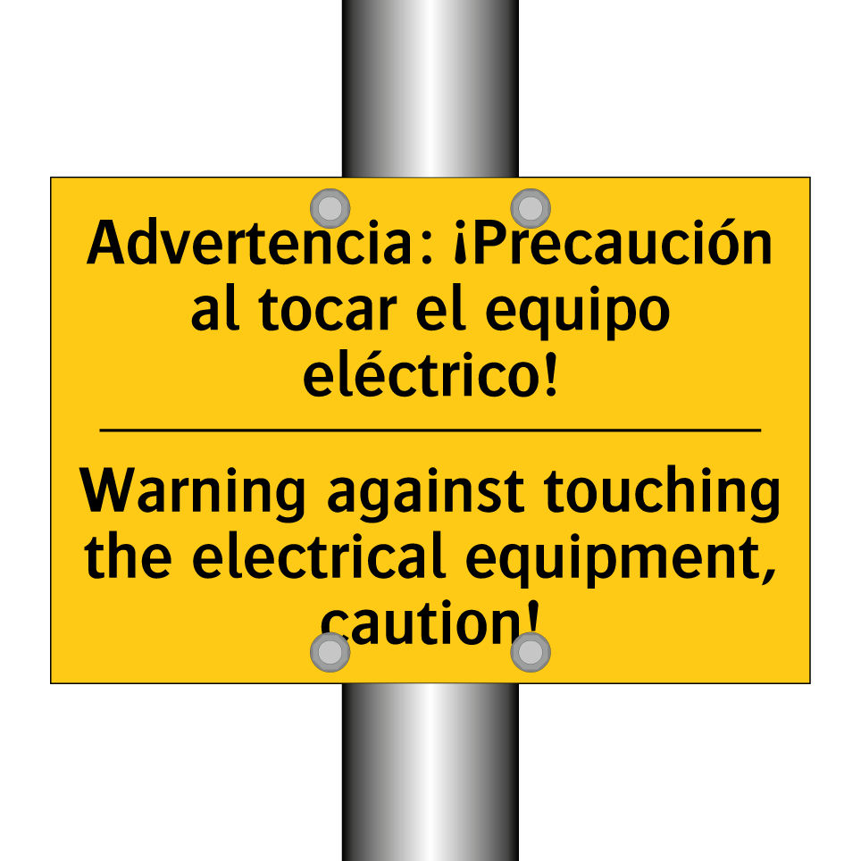 Advertencia: ¡Precaución al tocar el equipo eléctrico! - Warning against touching the electrical equipment, caution!
