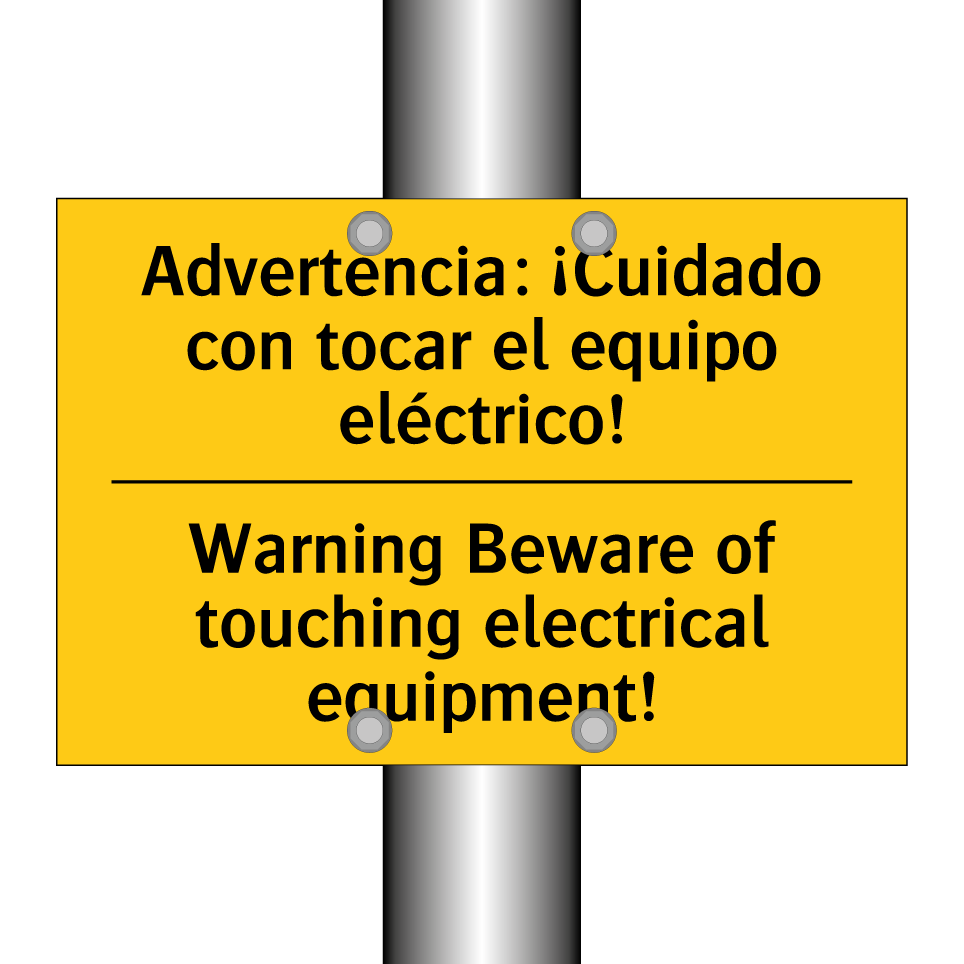 Advertencia: ¡Cuidado con tocar el equipo eléctrico! - Warning Beware of touching electrical equipment!