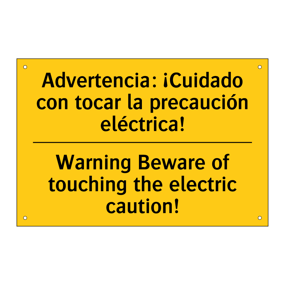 Advertencia: ¡Cuidado con tocar la precaución eléctrica! - Warning Beware of touching the electric caution!