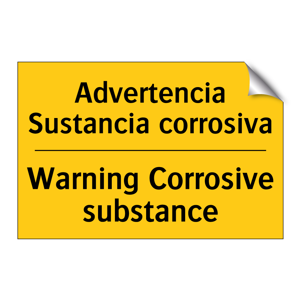 Advertencia Sustancia corrosiva - Warning Corrosive substance