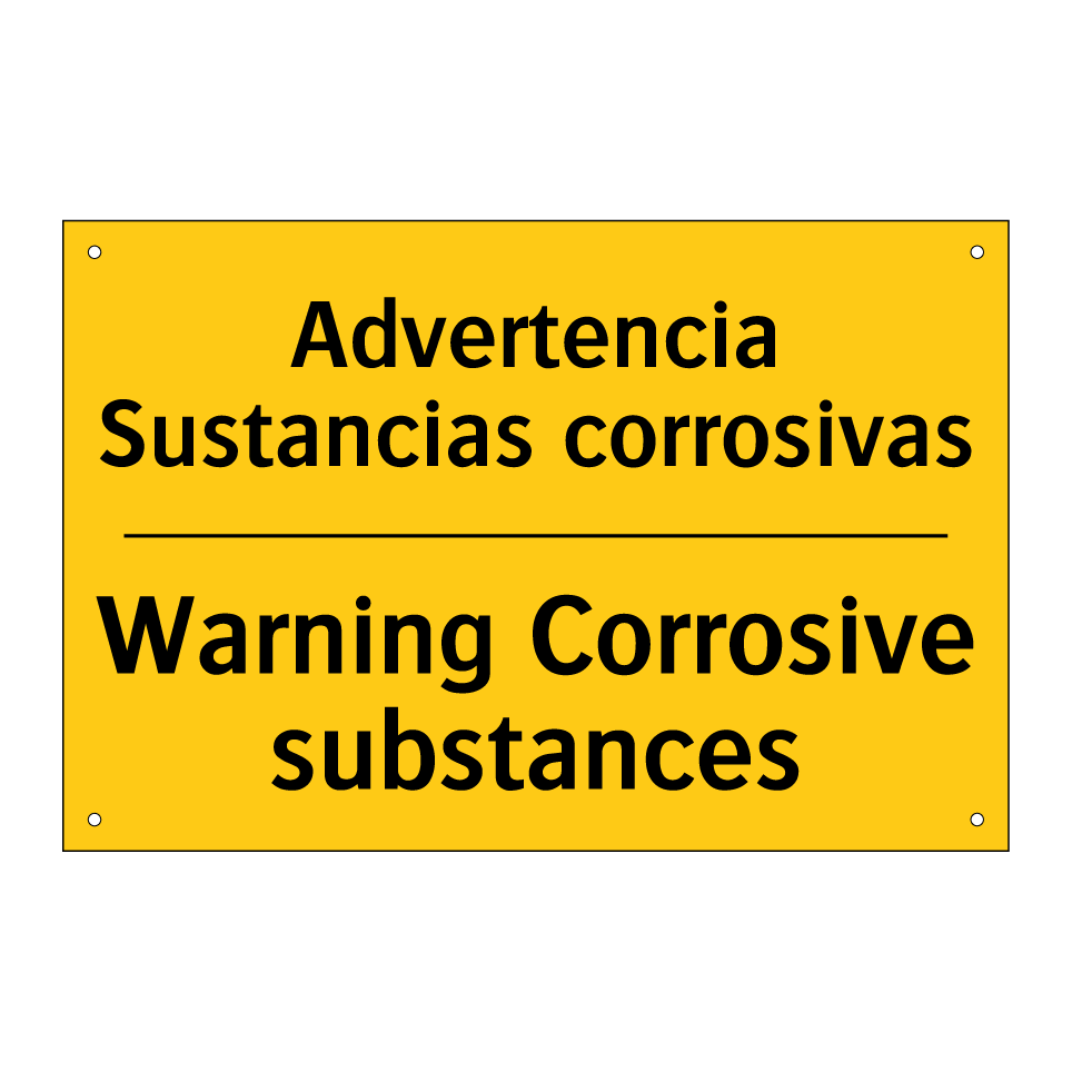 Advertencia Sustancias corrosivas - Warning Corrosive substances