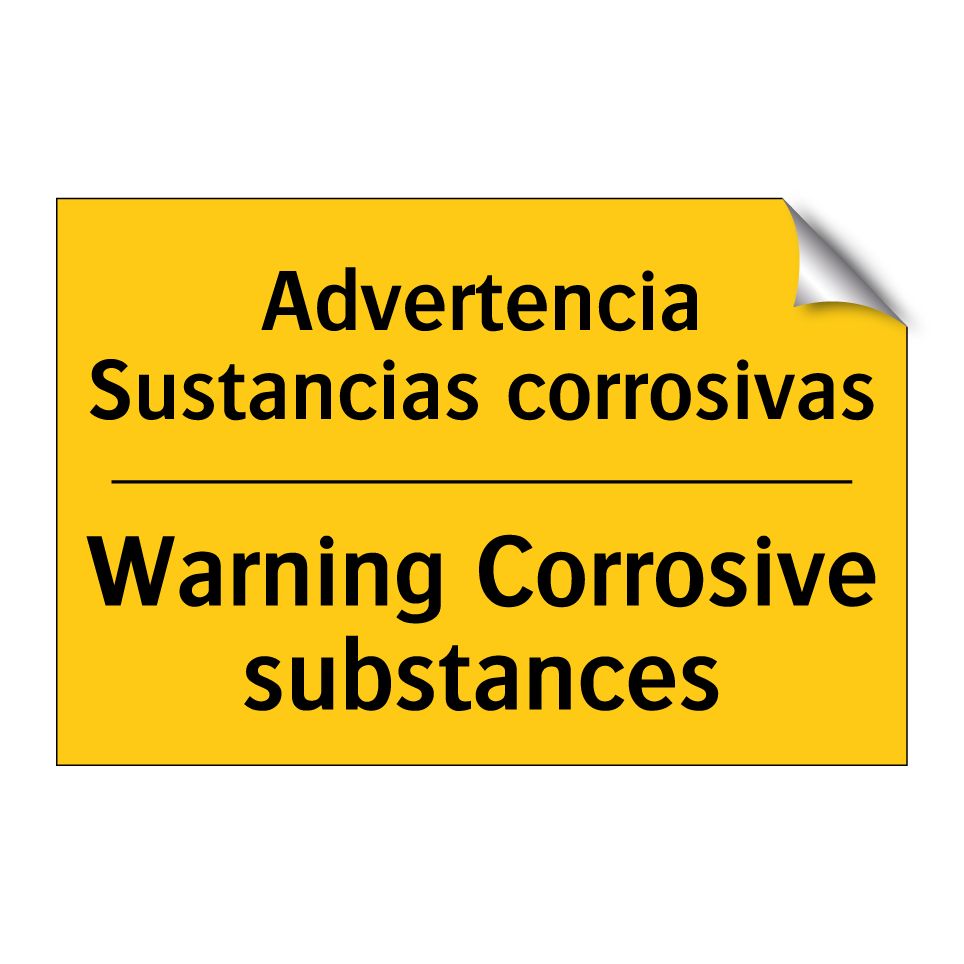 Advertencia Sustancias corrosivas - Warning Corrosive substances