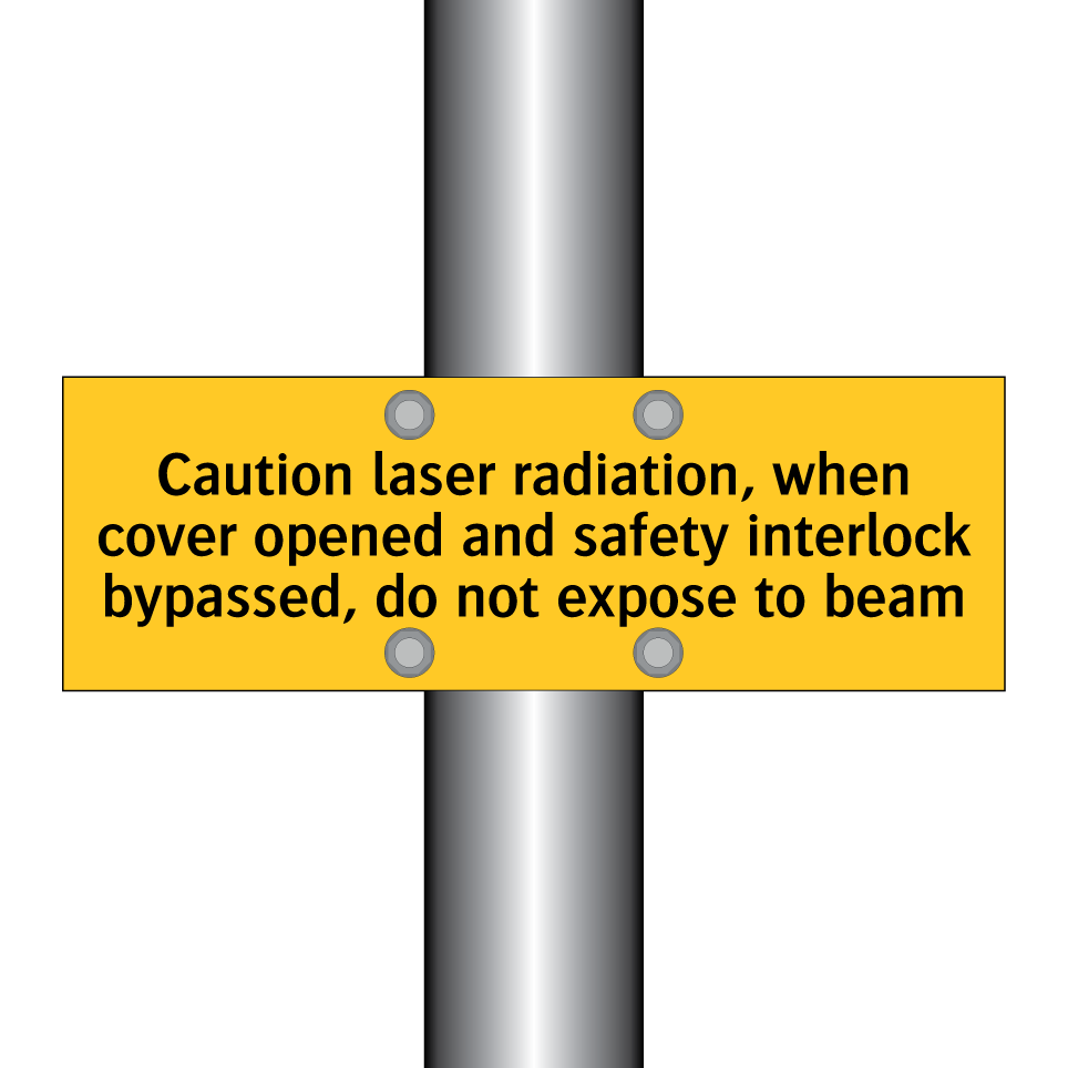 Caution laser radiation, when cover opened and safety interlock bypassed, do not expose to beam