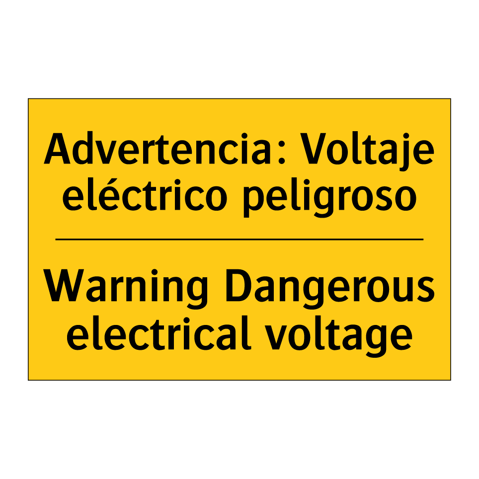 Advertencia: Voltaje eléctrico peligroso - Warning Dangerous electrical voltage