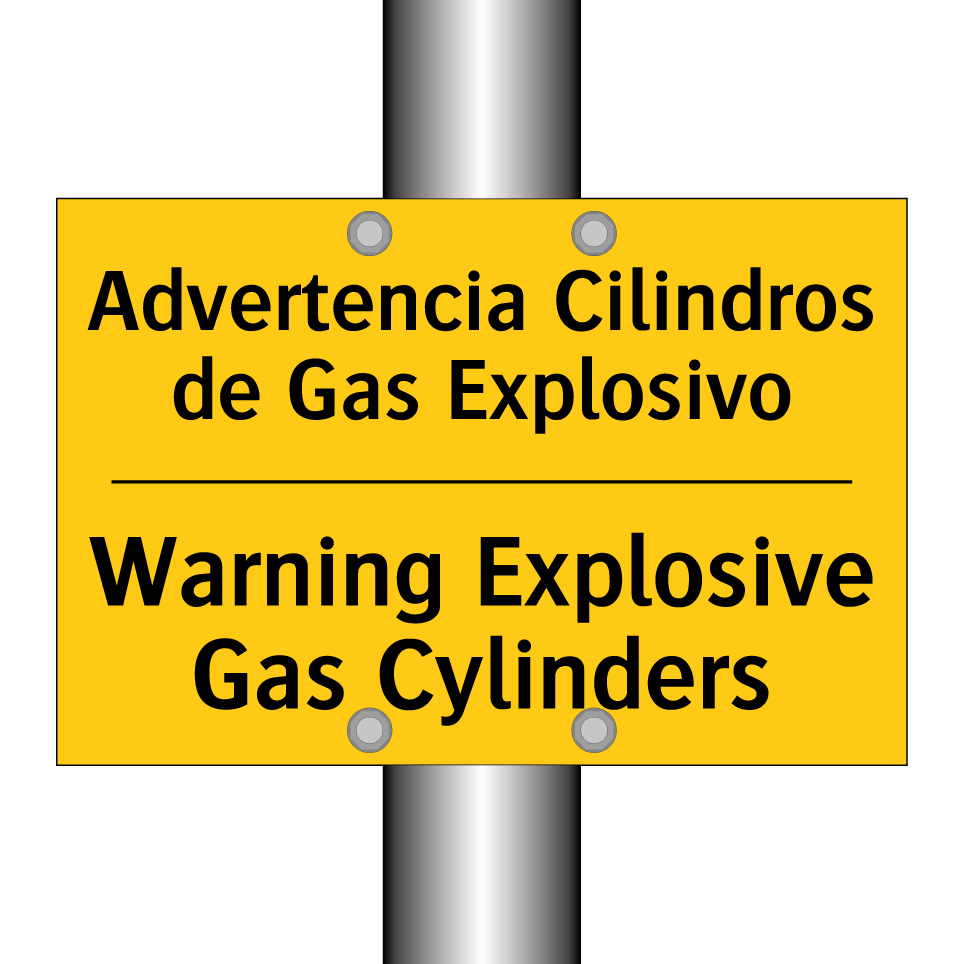Advertencia Cilindros de Gas Explosivo - Warning Explosive Gas Cylinders
