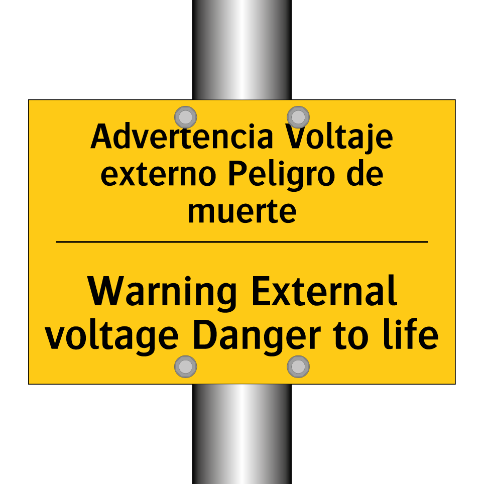 Advertencia Voltaje externo Peligro de muerte - Warning External voltage Danger to life