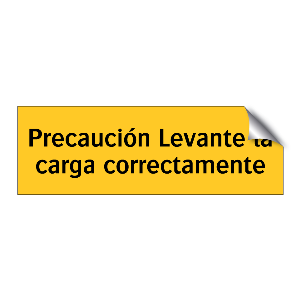 Precaución Levante la carga correctamente