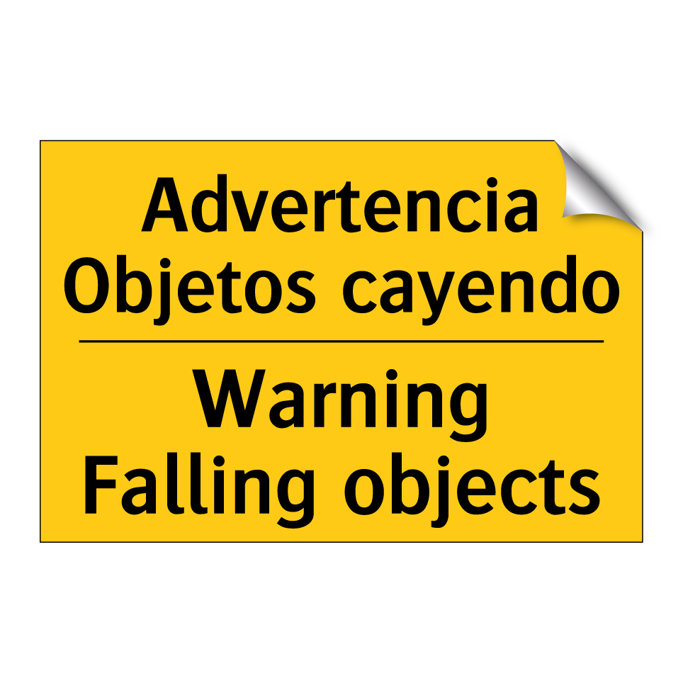 Advertencia Objetos cayendo - Warning Falling objects