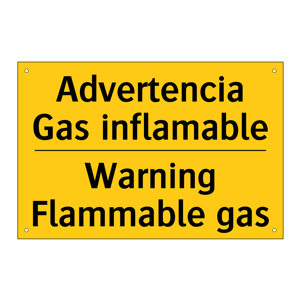 Advertencia Gas inflamable - Warning Flammable gas
