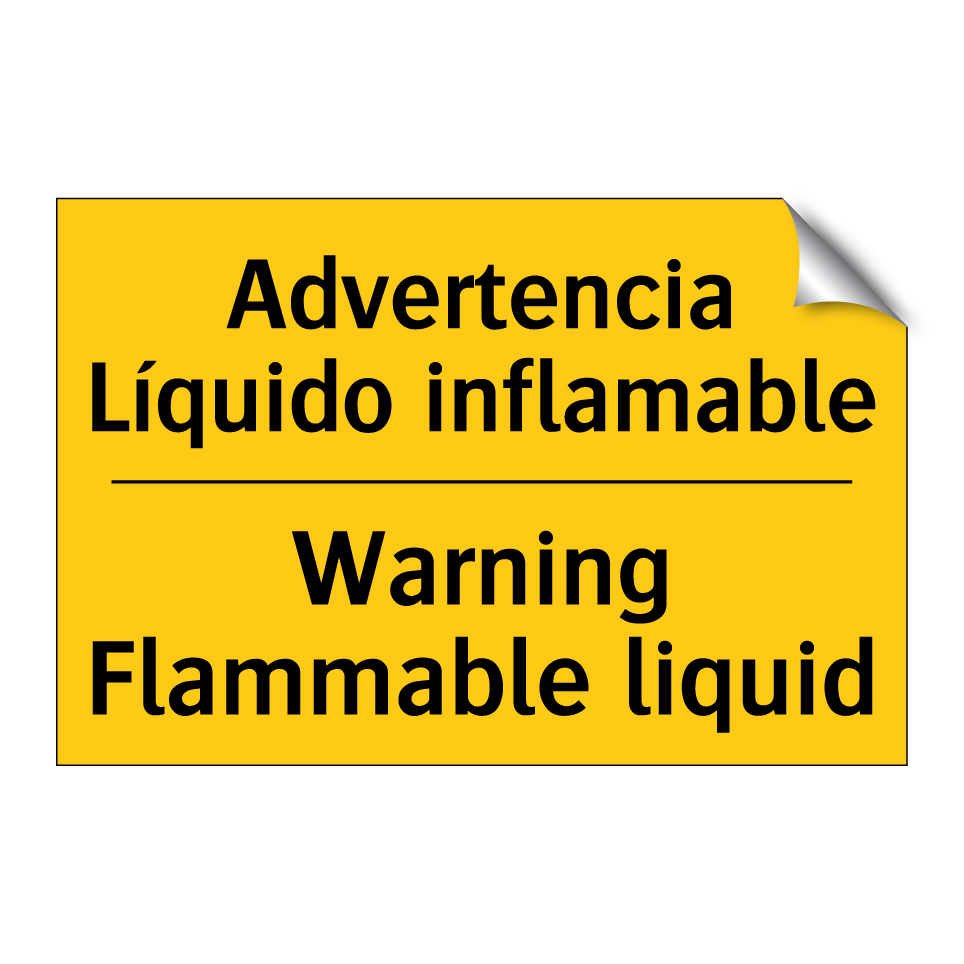 Advertencia Líquido inflamable - Warning Flammable liquid