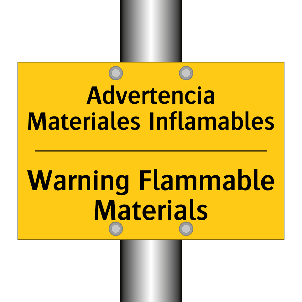 Advertencia Materiales Inflamables - Warning Flammable Materials