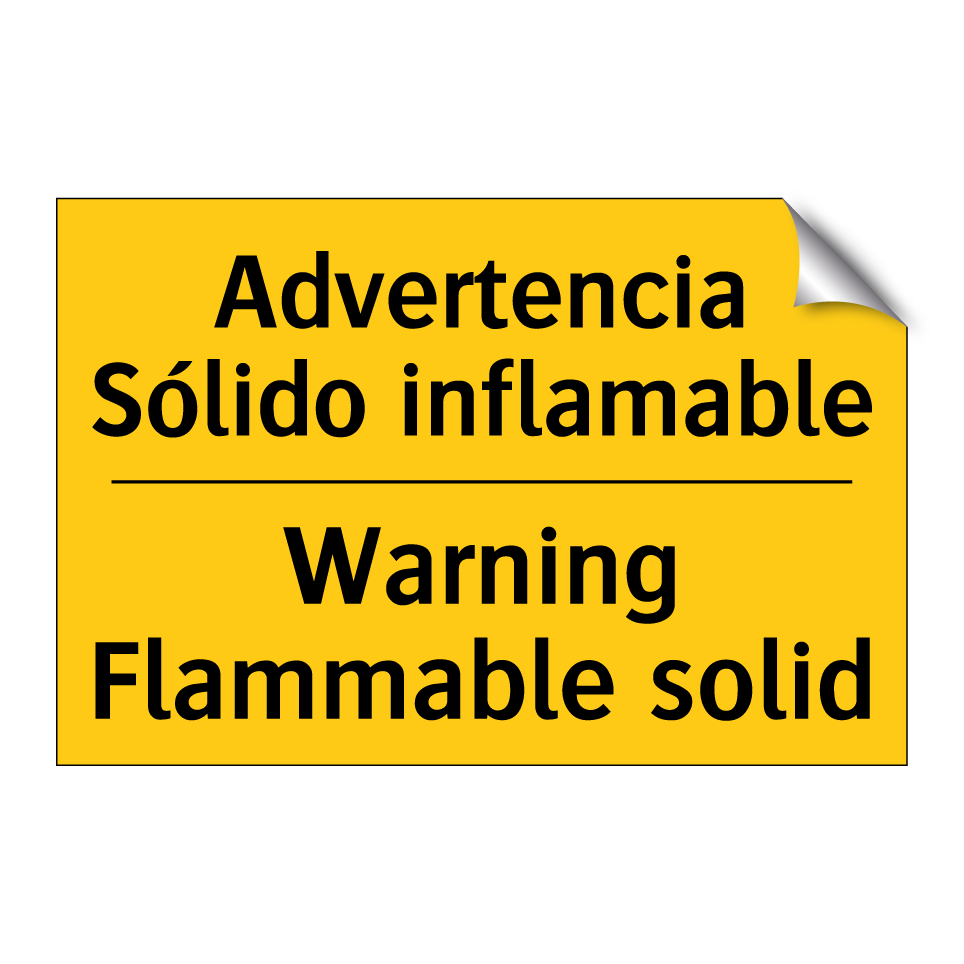 Advertencia Sólido inflamable - Warning Flammable solid