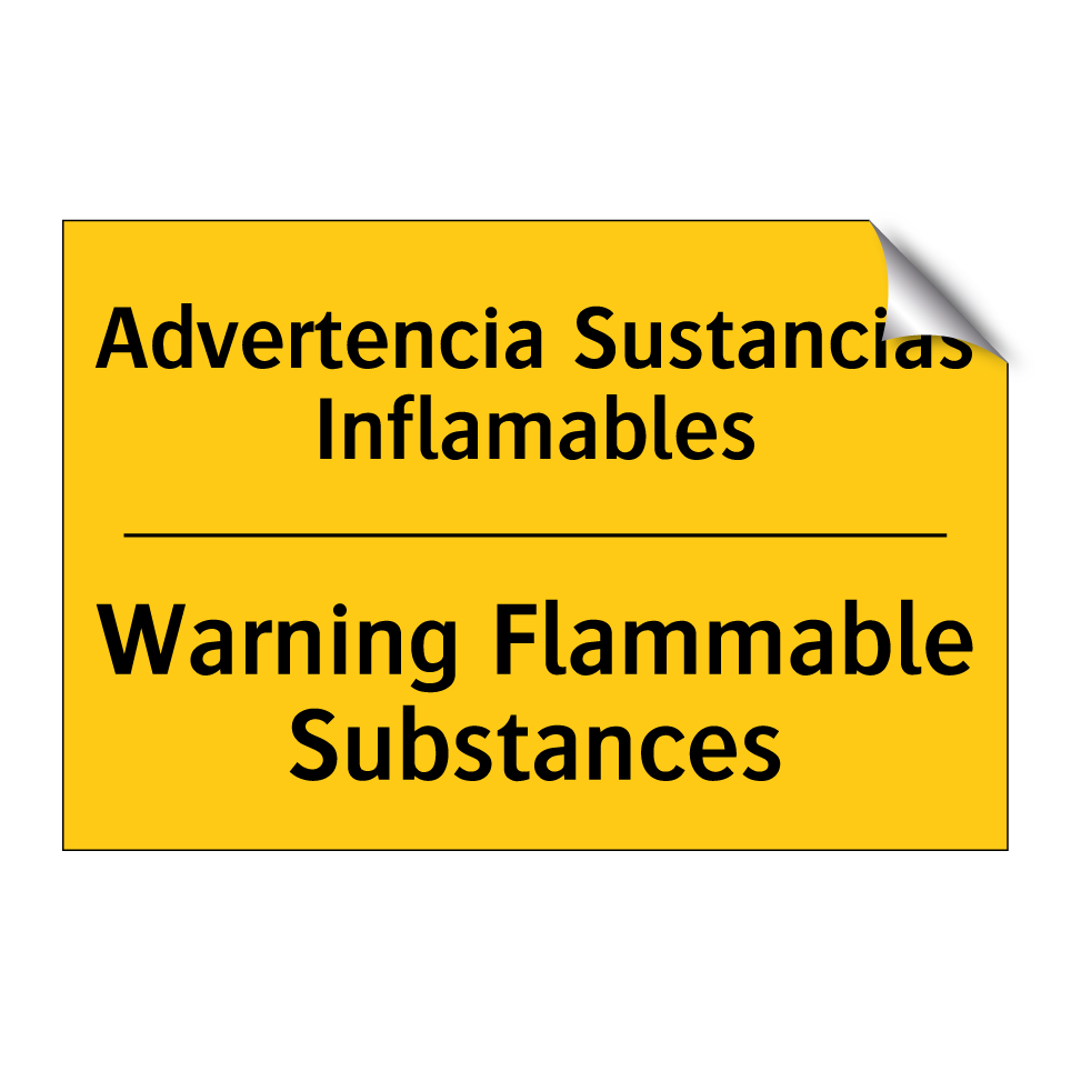 Advertencia Sustancias Inflamables - Warning Flammable Substances