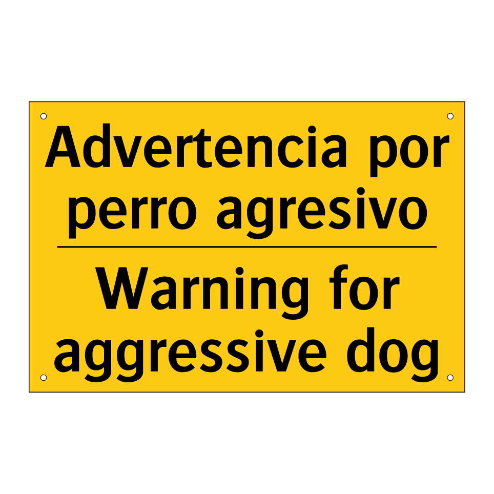 Advertencia por perro agresivo - Warning for aggressive dog