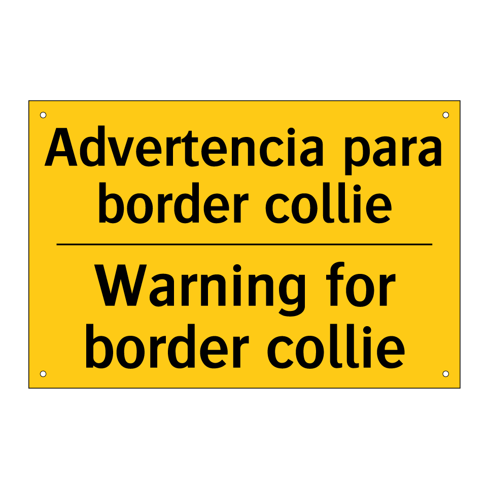 Advertencia para border collie - Warning for border collie